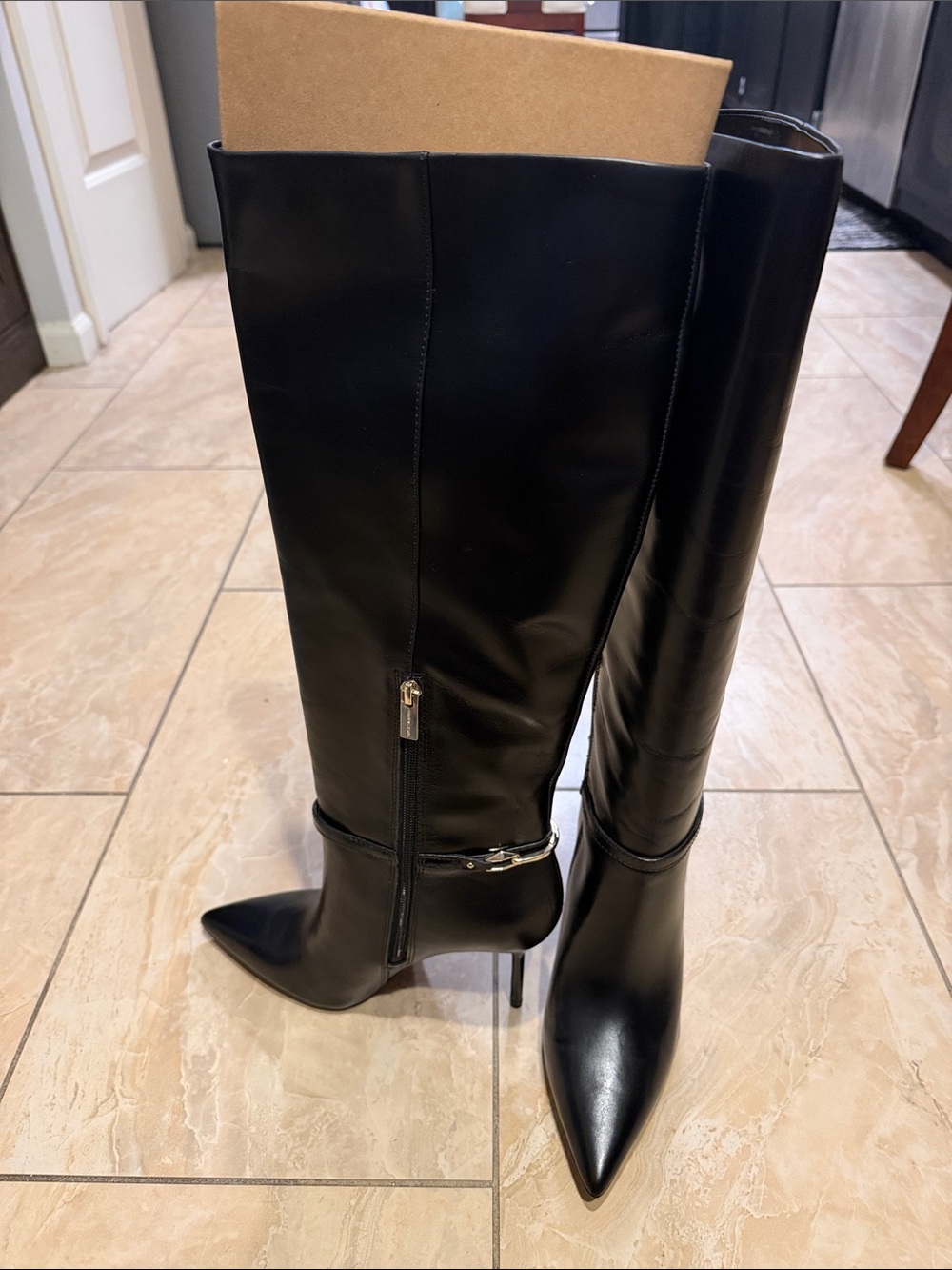 Vince Camuto Black Over-the-Knee Pointed Toe Stiletto Boots